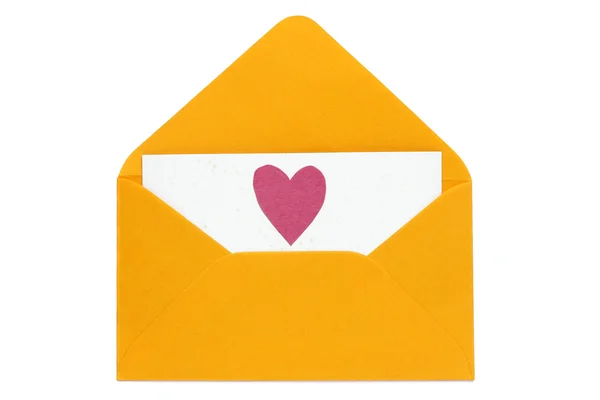 Lettre d'amour avec coeur en papier — Photo