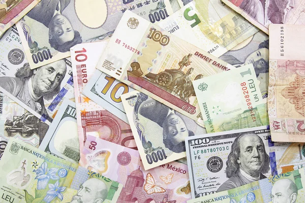 Different foreign currency background- concept of exchange rate — Stock Photo, Image