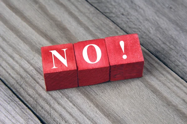 Refusal concept, word no on wooden blocks — Stock Photo, Image