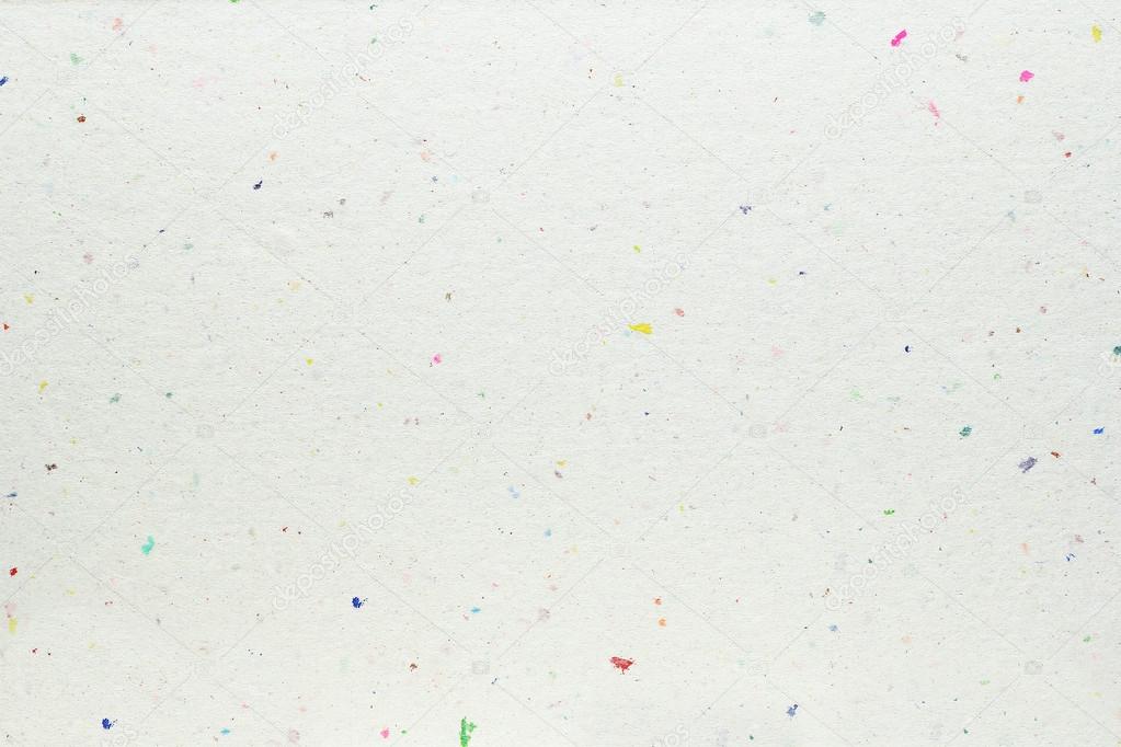 White handmade paper texture with colorful spots