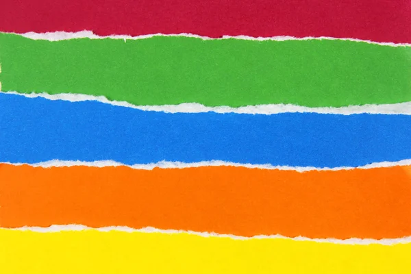 Kolekce barevných papírů, roztržené — Stock fotografie