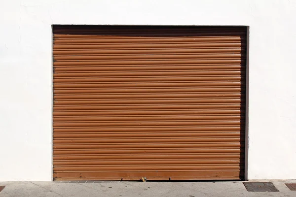 Brown metal garage door — Stock Photo, Image