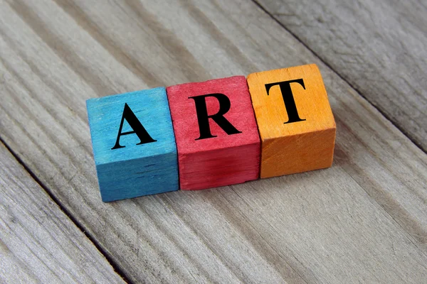 Concept of art word on colorful wooden cubes — Stock Photo, Image