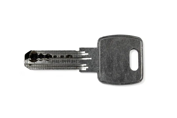 Silver key isolated on white background — Stock Photo, Image