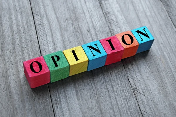 Concept of opinion word on colorful wooden cubes — Stock Photo, Image