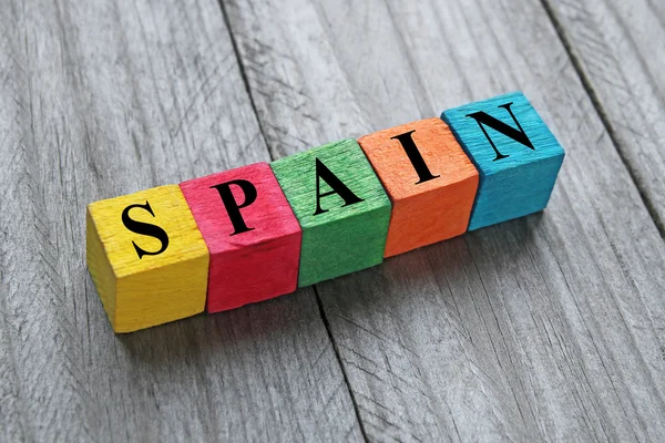 Word italy on colorful wooden cubes — Stock Photo, Image
