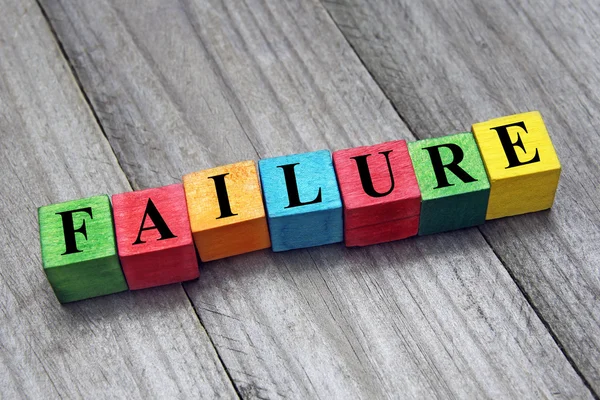 Word failure on colorful wooden cubes — Stock Photo, Image