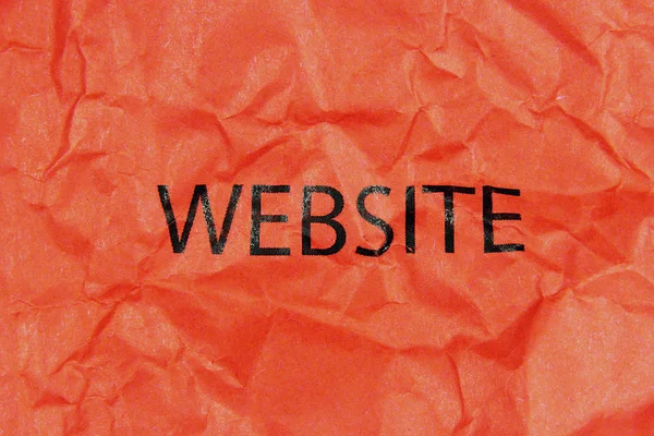 Sitio web de Word en papel rojo — Foto de Stock