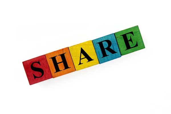 Word share on colorful cubes — Stock Photo, Image