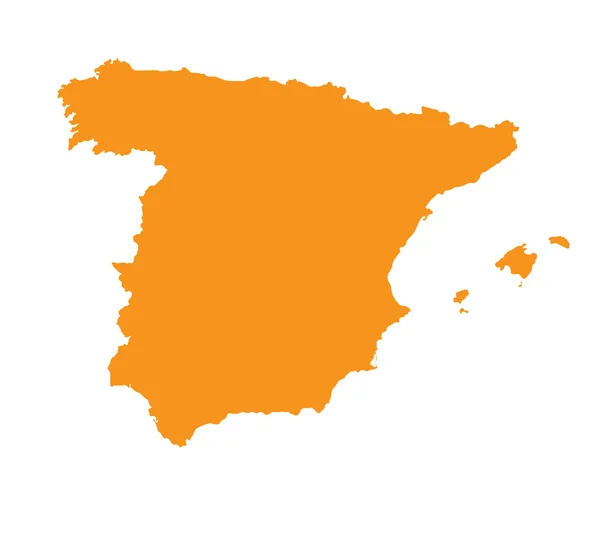 Orange mapa od España — Vector de stock