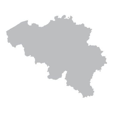 Grey map of Belgium clipart