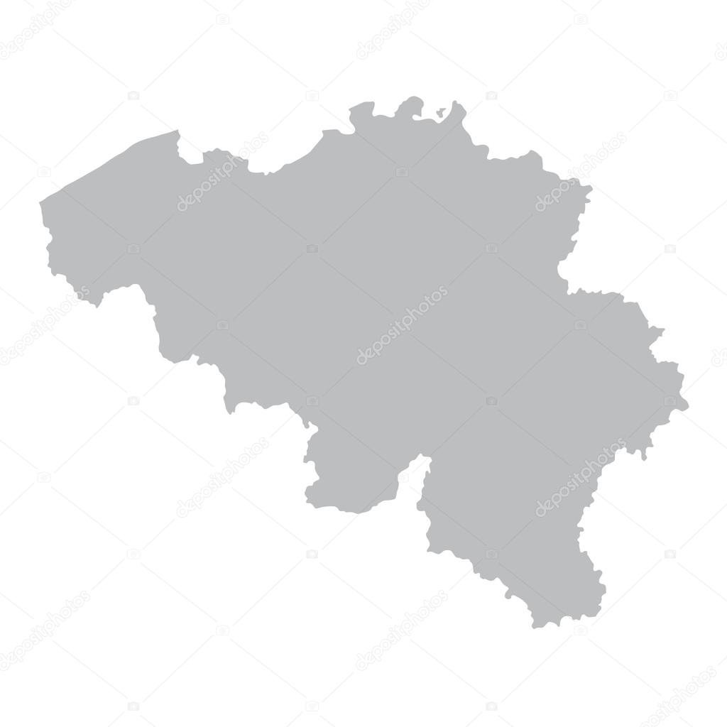 Grey map of Belgium