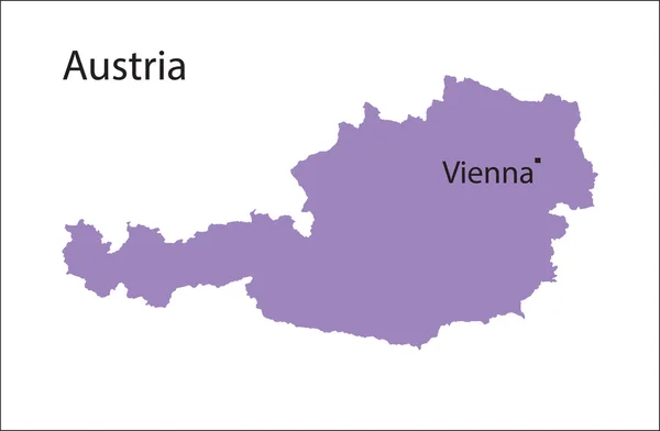 Violet kaart van Oostenrijk — Stockvector