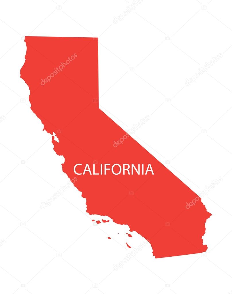Red map of California