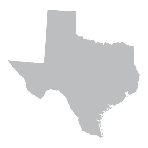 Mappa grigia di Texas — Vettoriale Stock