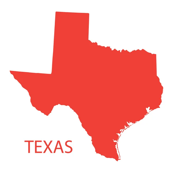 Mapa rojo de Texas — Vector de stock