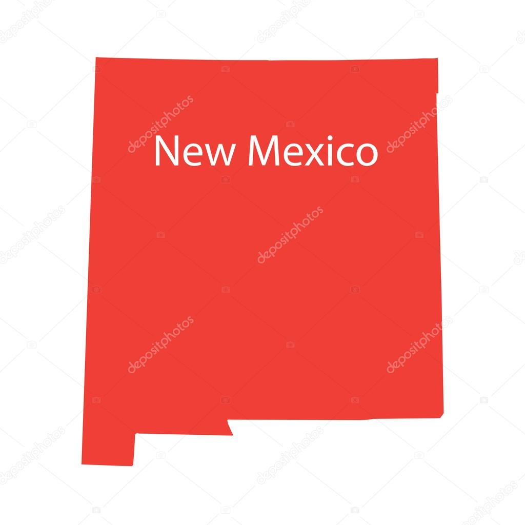 Red map of New Mexico