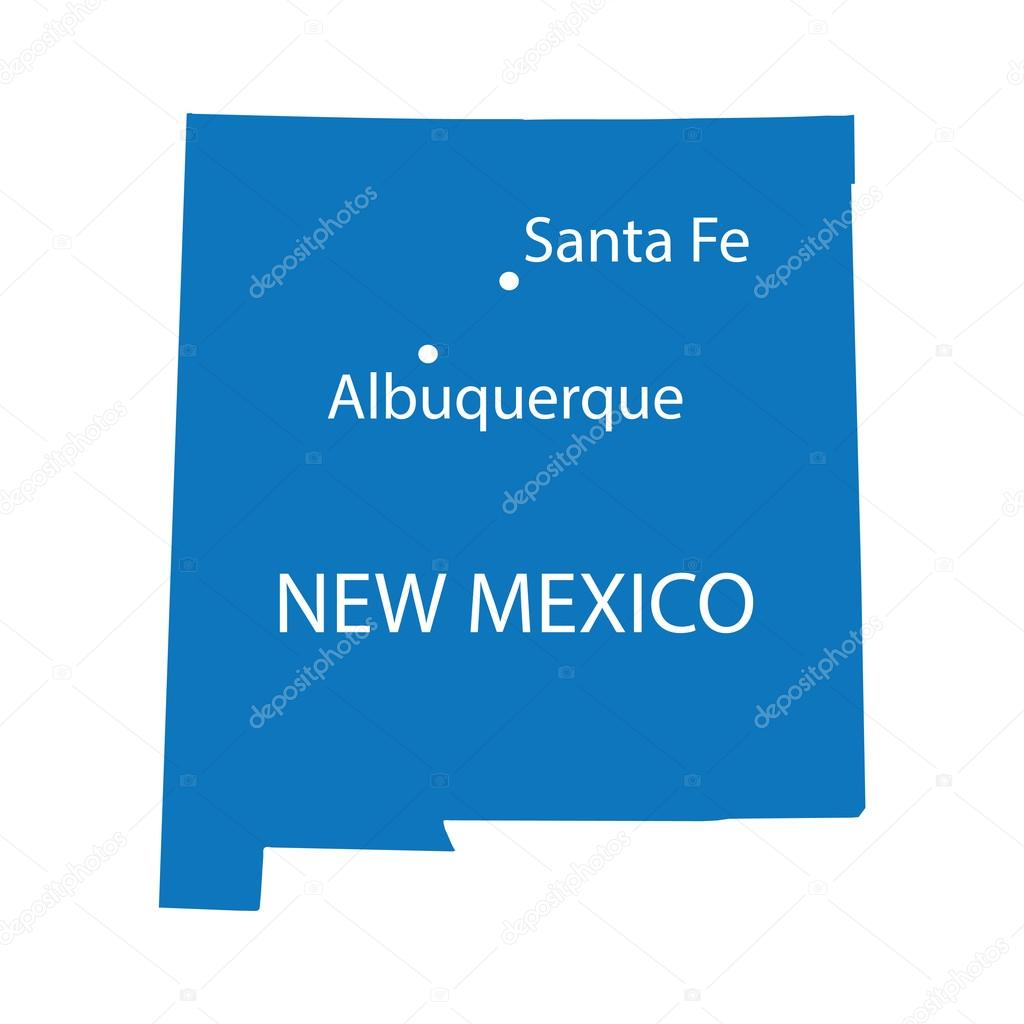 Blue map of New Mexico
