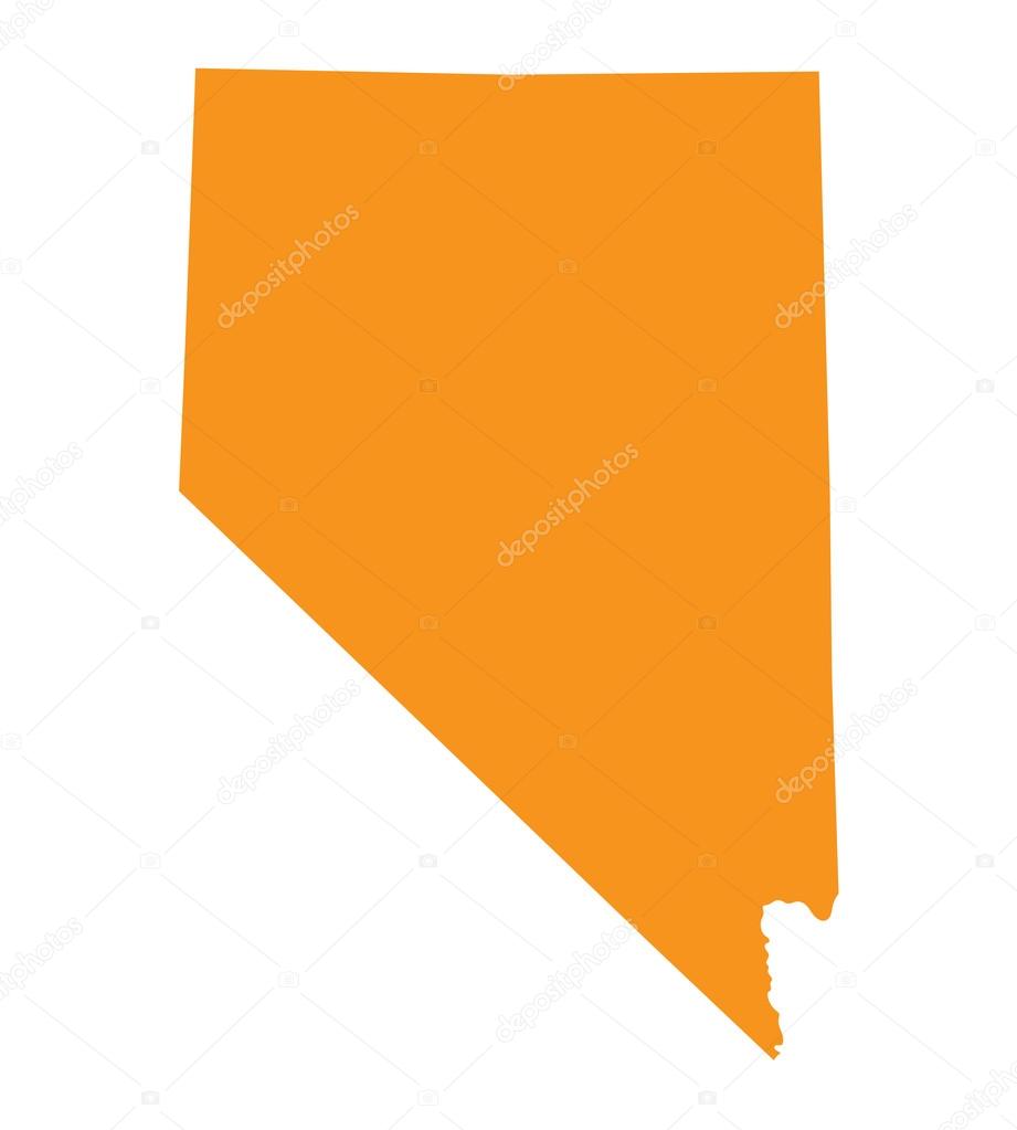 Orange map of Nevada