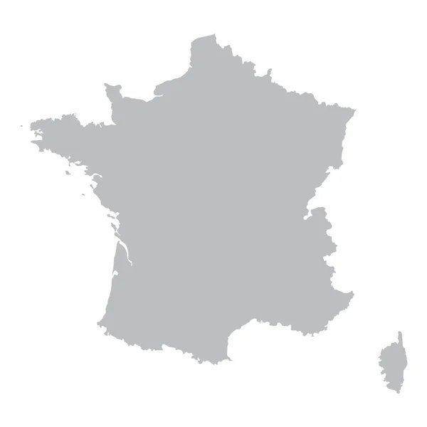 Gris mapa de Francia — Vector de stock