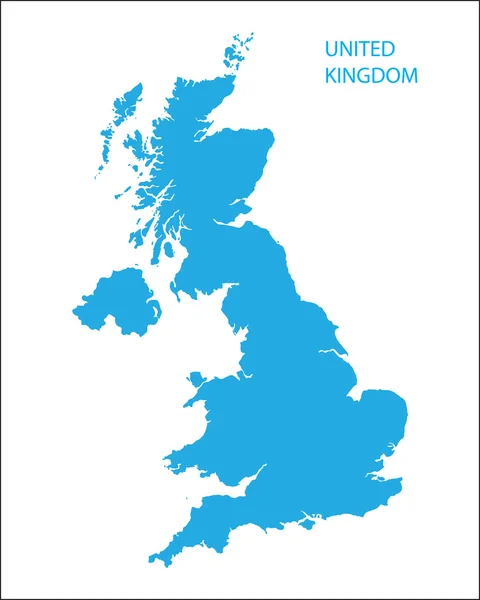 Blaue Karte des Vereinigten Königreichs — Stockvektor
