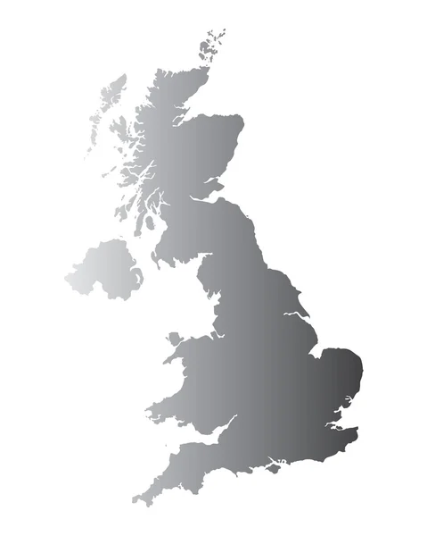 Grey map of United Kingdom — Stock Vector