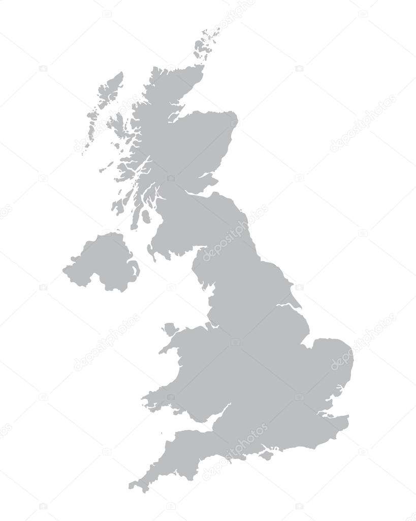 Grey United Kingdom map