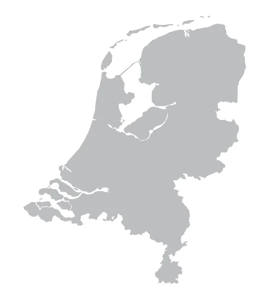 Cinza mapa de Holanda — Vetor de Stock