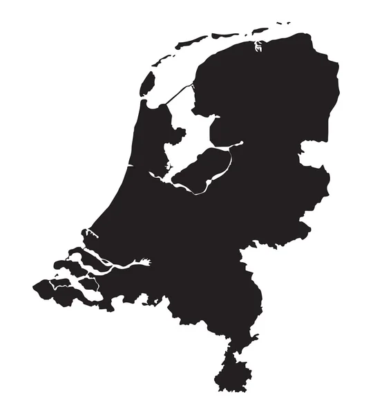 Mapa preto de Holanda — Vetor de Stock