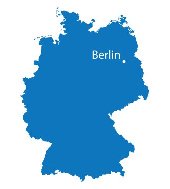 Mavi harita Almanya'nın Berlin göstergesi ile