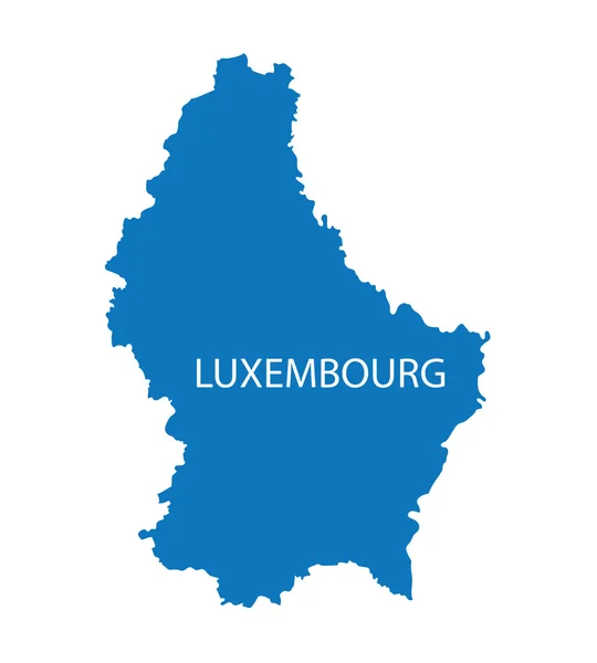 Mapa azul de Luxemburgo — Vetor de Stock