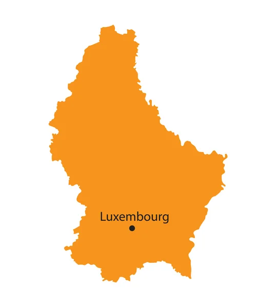 Laranja mapa de Luxemburgo — Vetor de Stock