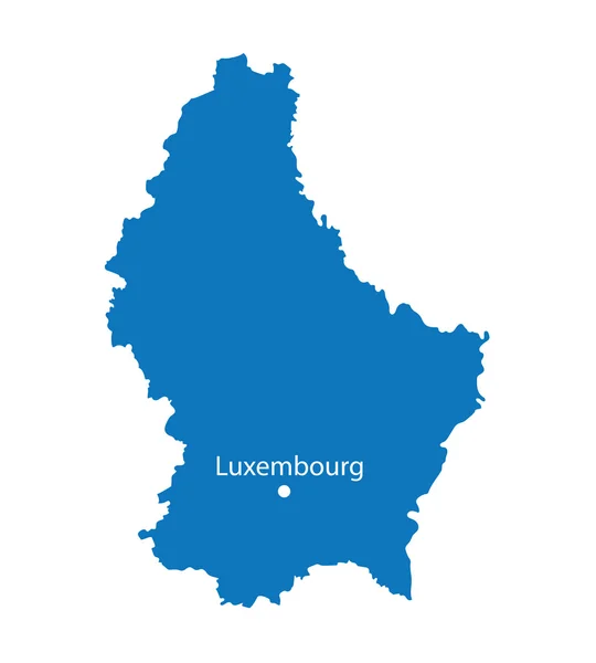 Mapa azul de Luxemburgo — Vetor de Stock