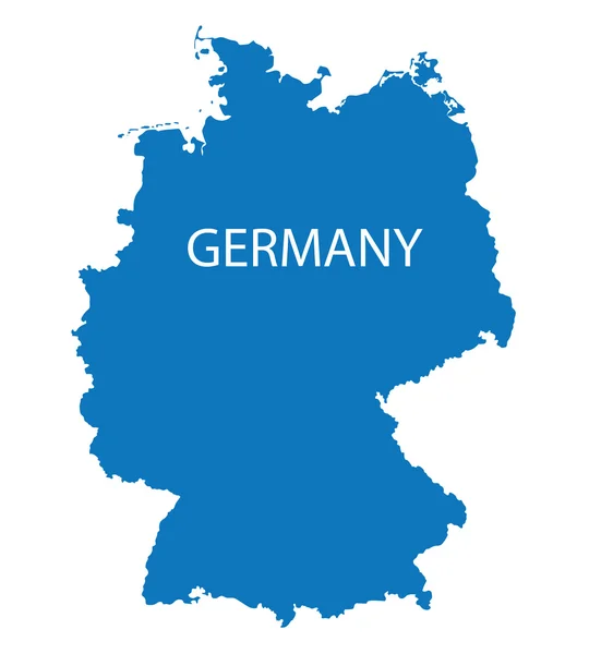 Mapa azul de Alemania — Vector de stock