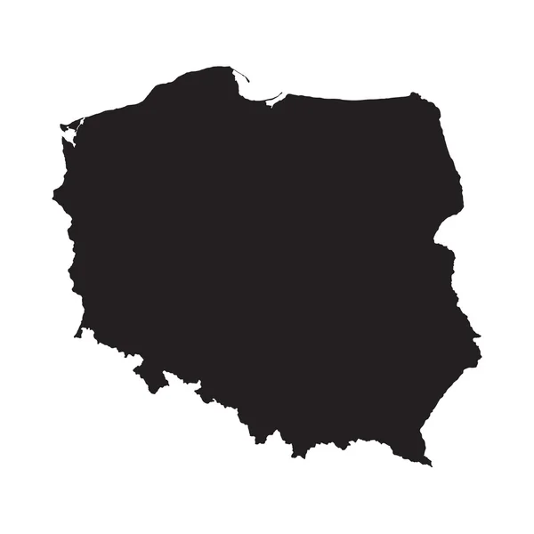 Black map of Poland — Stock Vector