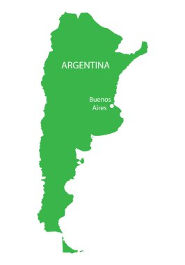Yeşil harita Arjantin Buenos Aires göstergesi ile