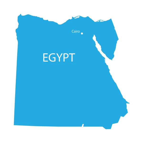 Niebieski mapę Egiptu ze wskazaniem Kairu — Wektor stockowy