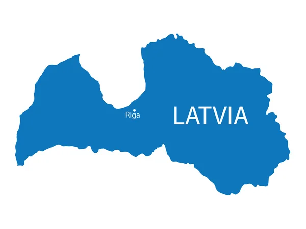 Blue map of Latvia — Stock Vector