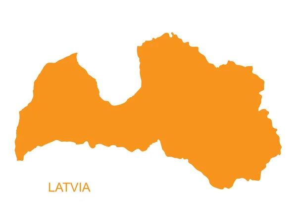 Carte orange de Lettonie — Image vectorielle