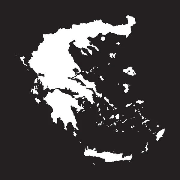 Mappa bianca e nera della Grecia — Vettoriale Stock