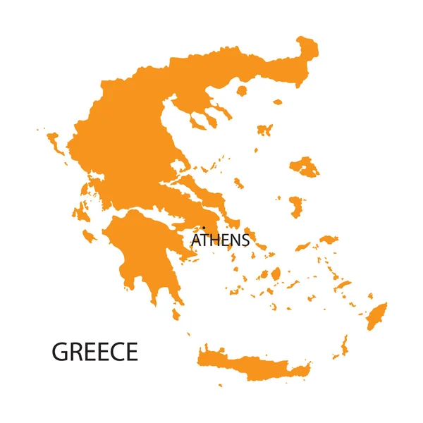 Orange karta över Grekland — Stock vektor
