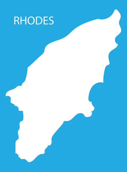 Carte blanche de Rhodes — Image vectorielle
