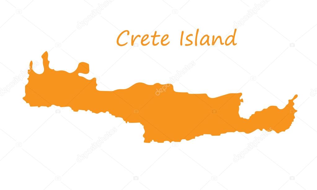Orange map of Crete island