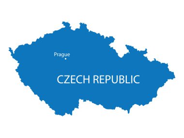 Blue map of Czech Republic