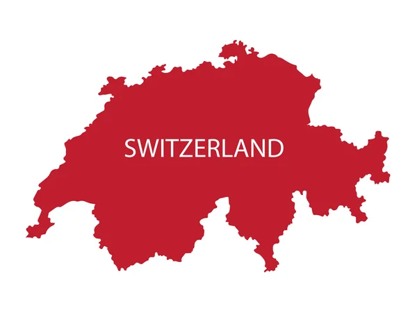 Mapa vermelho de Suíça — Vetor de Stock