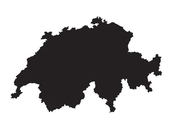 スイス連邦共和国の黒地図 — ストックベクタ