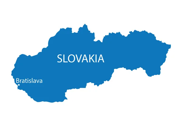Blaue Karte der Slowakei — Stockvektor