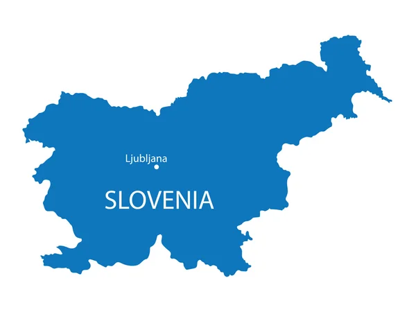슬로베니아의 파란 지도 — 스톡 벡터