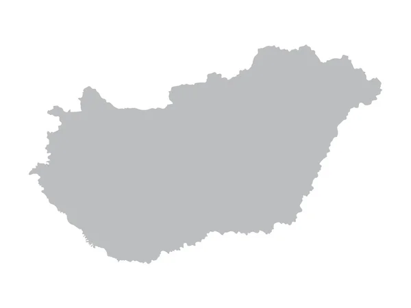 Gris mapa de Hungría — Vector de stock