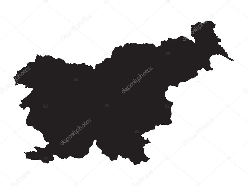 Black map of Slovenia